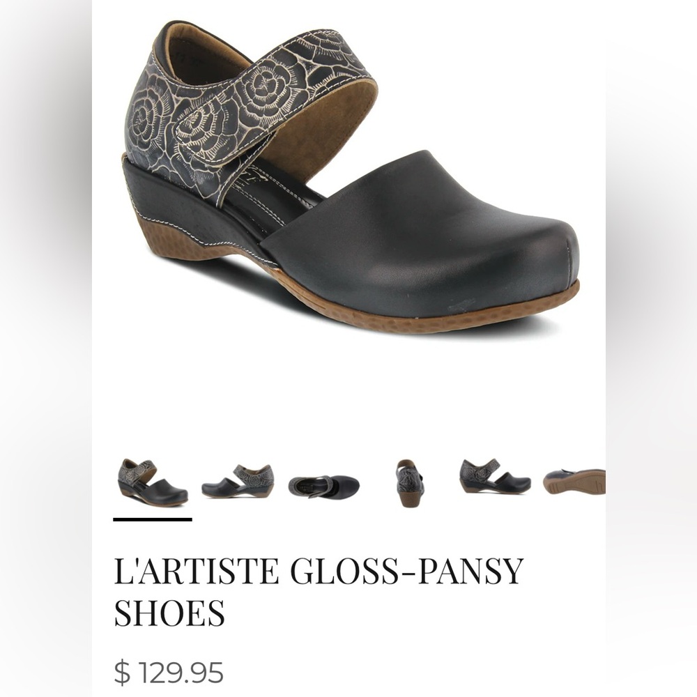 🆕 NWOT L'ARTISTE GLOSS-PANSY SHOES Size 37 = Women’s 6.5 - 7